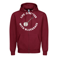 Burgundy Banjo Bluegrass Music Traditional Musician Funny Gift Zipper Hoodie - artisFamous