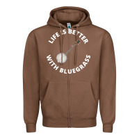 Banjo Bluegrass Music Traditional Musician Funny Gift Zipper Hoodie | Teevron