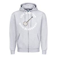 Heather Grey Banjo Bluegrass Music Traditional Musician Funny Gift Zipper Hoodie - artisFamous