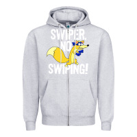 Heather Grey swiper no swiping Zipper Hoodie - artisFamous