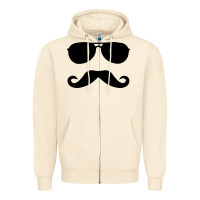 Sandshell moustache and sunglasses Zipper Hoodie - artisFamous