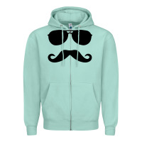 Seafoam moustache and sunglasses Zipper Hoodie - artisFamous