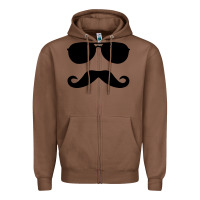 Chestnut moustache and sunglasses Zipper Hoodie - artisFamous