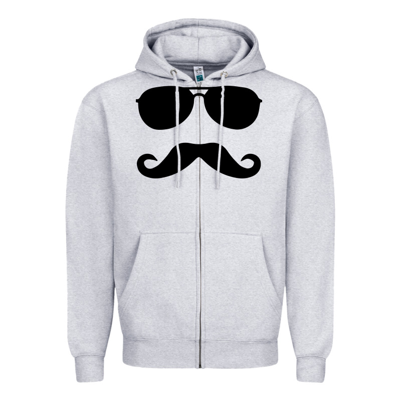 Moustache And Sunglasses Zipper Hoodie by artisFamous | Teevron