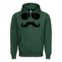 Sports Green moustache and sunglasses Zipper Hoodie - artisFamous