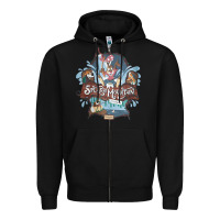 Black Splash Mountain Zipper Hoodie - artisFamous