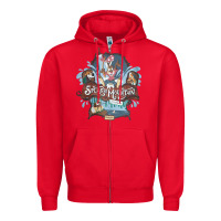 Red Splash Mountain Zipper Hoodie - artisFamous
