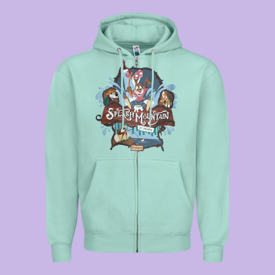 Splash Mountain Zipper Hoodie Designed By Artisfamous