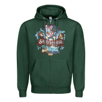 Sports Green Splash Mountain Zipper Hoodie - artisFamous
