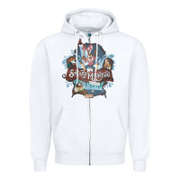 White Splash Mountain Zipper Hoodie - artisFamous
