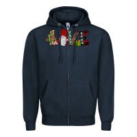 Navy love gnome Zipper Hoodie - JahusDesignShop