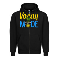 Black vacay mode shirt pineapple Zipper Hoodie - artisFamous