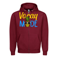 Burgundy vacay mode shirt pineapple Zipper Hoodie - artisFamous