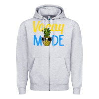 Heather Grey vacay mode shirt pineapple Zipper Hoodie - artisFamous