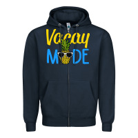 Navy vacay mode shirt pineapple Zipper Hoodie - artisFamous