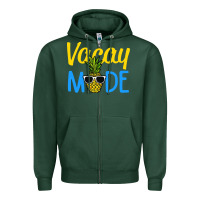 Sports Green vacay mode shirt pineapple Zipper Hoodie - artisFamous