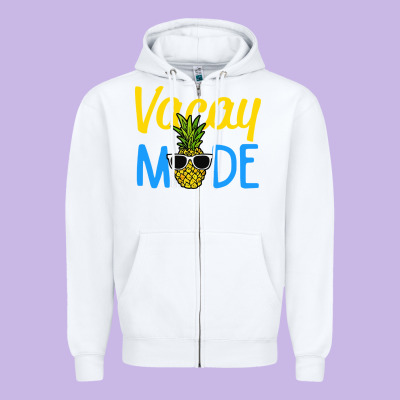 Vacay Mode Shirt Pineapple Zipper Hoodie Designed By Artisfamous