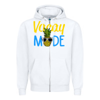 White vacay mode shirt pineapple Zipper Hoodie - artisFamous