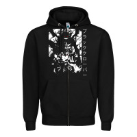 Black vintage japanese anime Zipper Hoodie - artisFamous