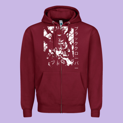 Vintage Japanese Anime Zipper Hoodie Designed By Artisfamous