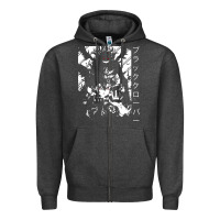 Charcoal Heather vintage japanese anime Zipper Hoodie - artisFamous