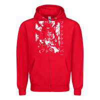 Red vintage japanese anime Zipper Hoodie - artisFamous
