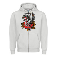 Dove Grey the king cobra snake and rose Zipper Hoodie - artisFamous