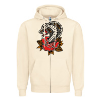 Sandshell the king cobra snake and rose Zipper Hoodie - artisFamous
