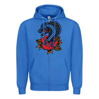 True Royal the king cobra snake and rose Zipper Hoodie - artisFamous