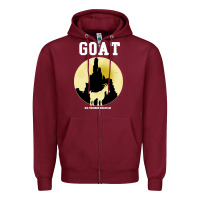 Burgundy big thunder mountain goat Zipper Hoodie - artisFamous