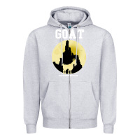 Heather Grey big thunder mountain goat Zipper Hoodie - artisFamous