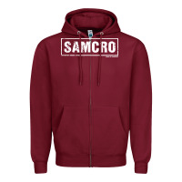 Burgundy samcro Zipper Hoodie - artisFamous