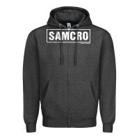 Charcoal Heather samcro Zipper Hoodie - artisFamous
