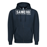 Navy samcro Zipper Hoodie - artisFamous