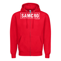 Red samcro Zipper Hoodie - artisFamous