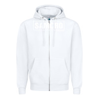White samcro Zipper Hoodie - artisFamous