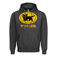 Charcoal Heather yamato transfer Zipper Hoodie - artisFamous