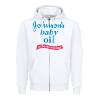 White johnson's baby oil Zipper Hoodie - artisFamous