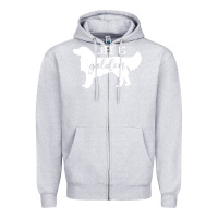 Heather Grey golden retriever - life is golden white Zipper Hoodie - artisFamous