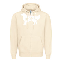 Sandshell golden retriever - life is golden white Zipper Hoodie - artisFamous