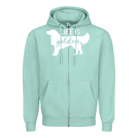 Seafoam golden retriever - life is golden white Zipper Hoodie - artisFamous