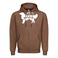 Chestnut golden retriever - life is golden white Zipper Hoodie - artisFamous