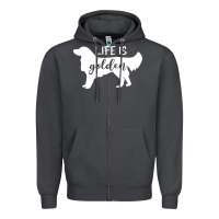 Smoke golden retriever - life is golden white Zipper Hoodie - artisFamous