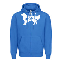 True Royal golden retriever - life is golden white Zipper Hoodie - artisFamous