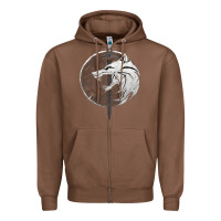Chestnut Witcher Wolf Zipper Hoodie - artisFamous
