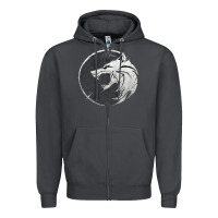 Smoke Witcher Wolf Zipper Hoodie - artisFamous