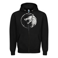 Black Witcher Wolf Zipper Hoodie - artisFamous