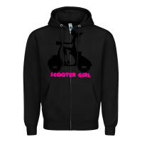 Black scooter girl Zipper Hoodie - artisFamous