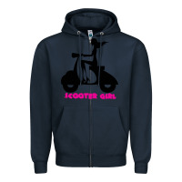 Navy scooter girl Zipper Hoodie - artisFamous