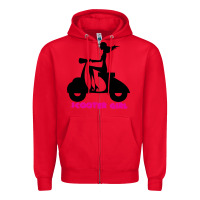Red scooter girl Zipper Hoodie - artisFamous
